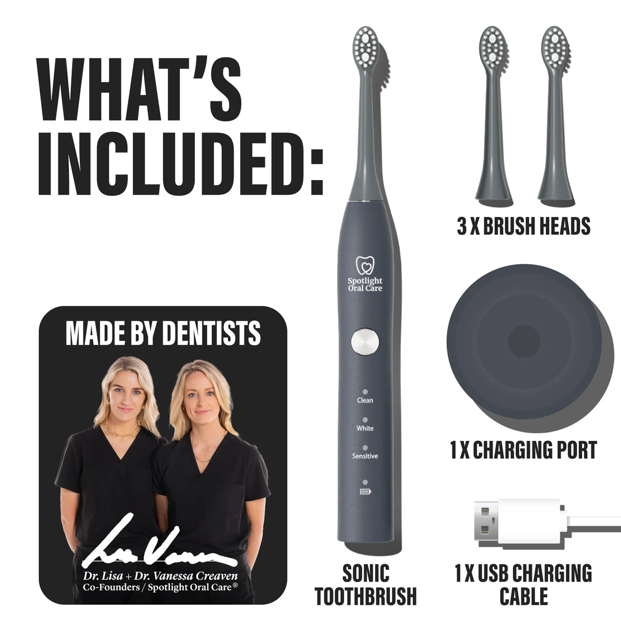 Spotlight Graphite Grey Sonic Electric Toothbrush