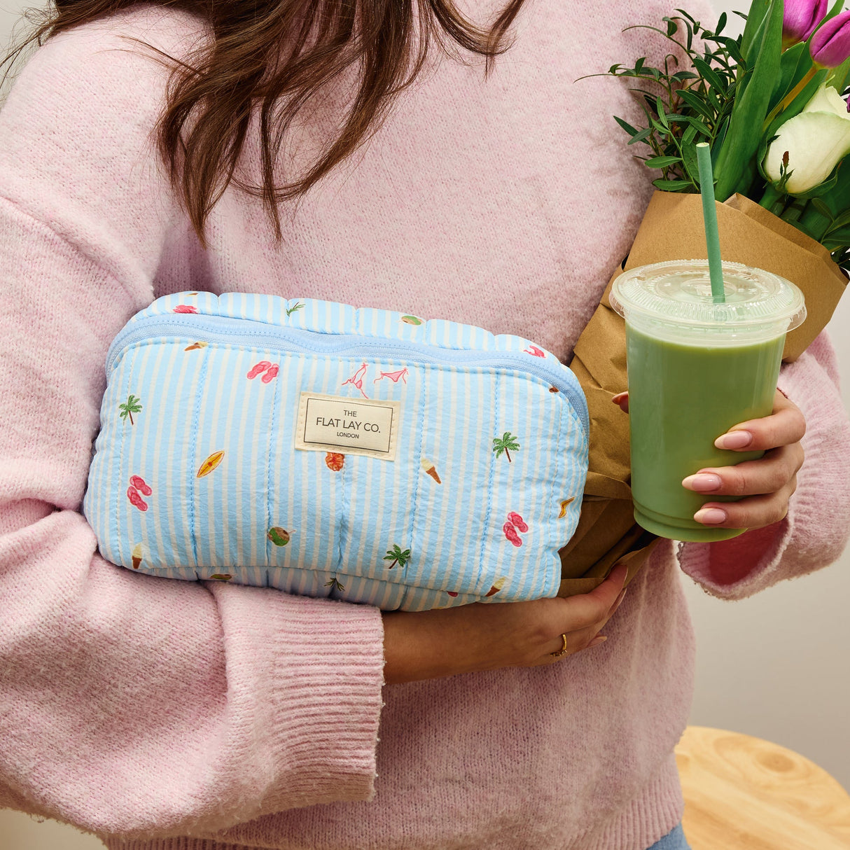 THE FLATLAY CO FLCMB-MBX-PLA | MARSHMALLOW FLAT LAY MAKEUP BOX BAG - PLAYA