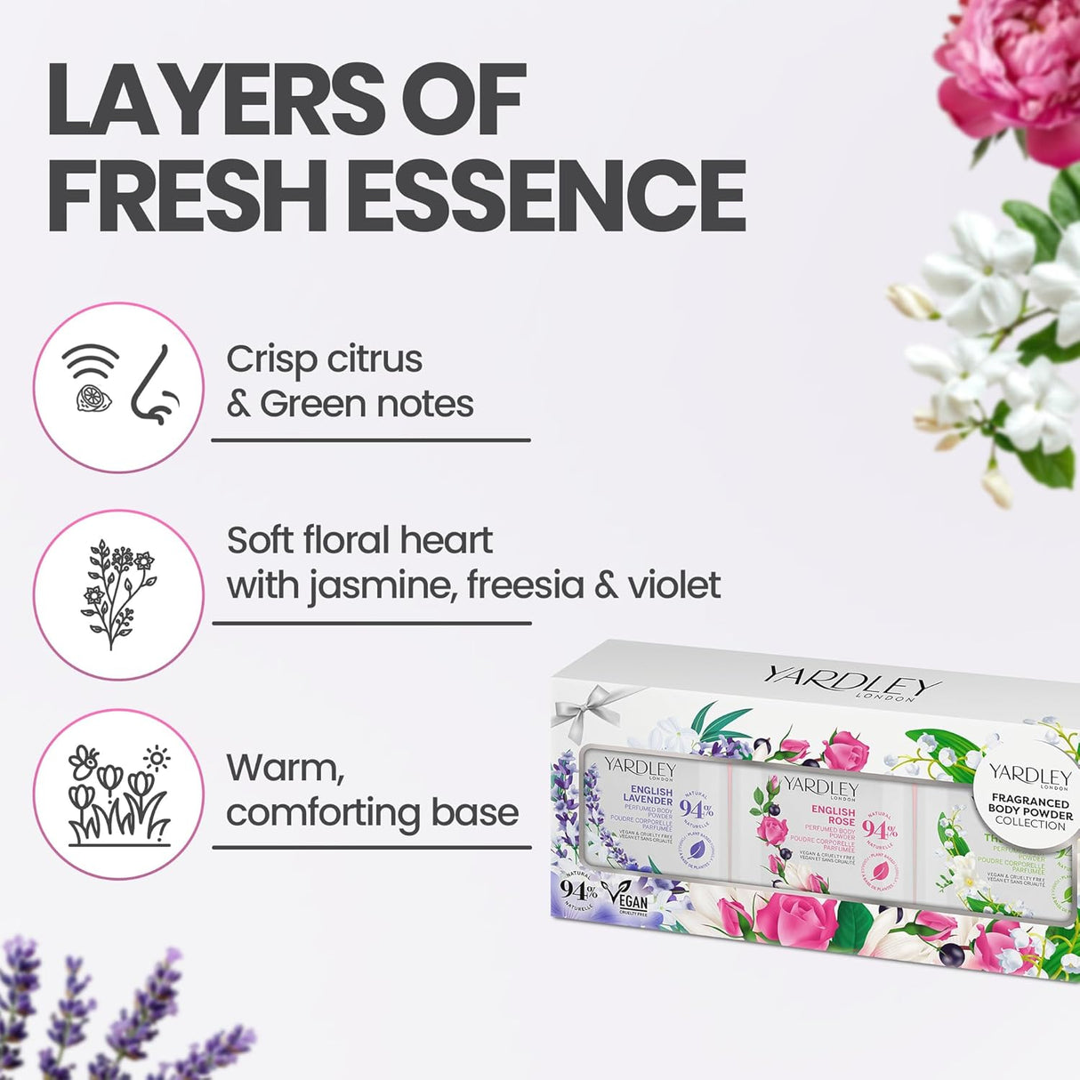 Yardley Perfumed Powder Trio Gift Set