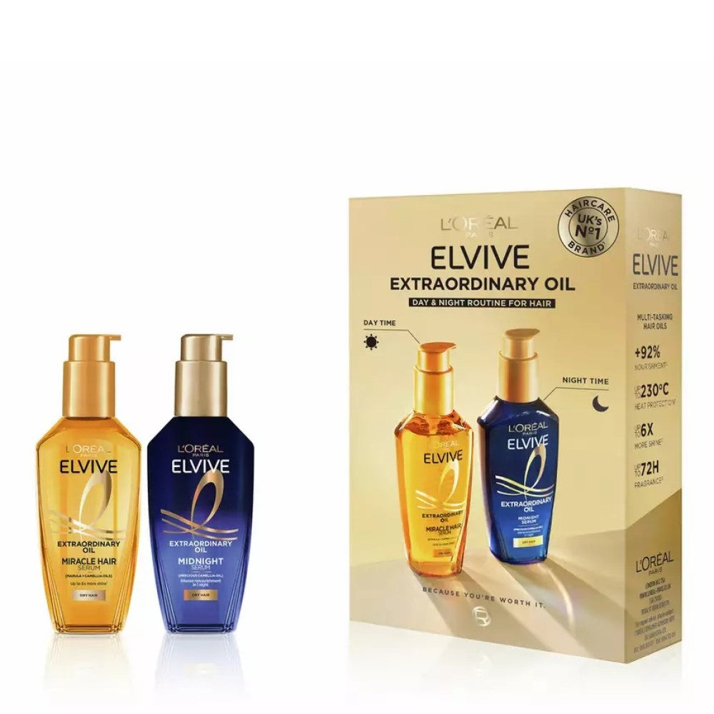 L'Oreal Elvive Extraordinary Day and Night Hair Oil Set