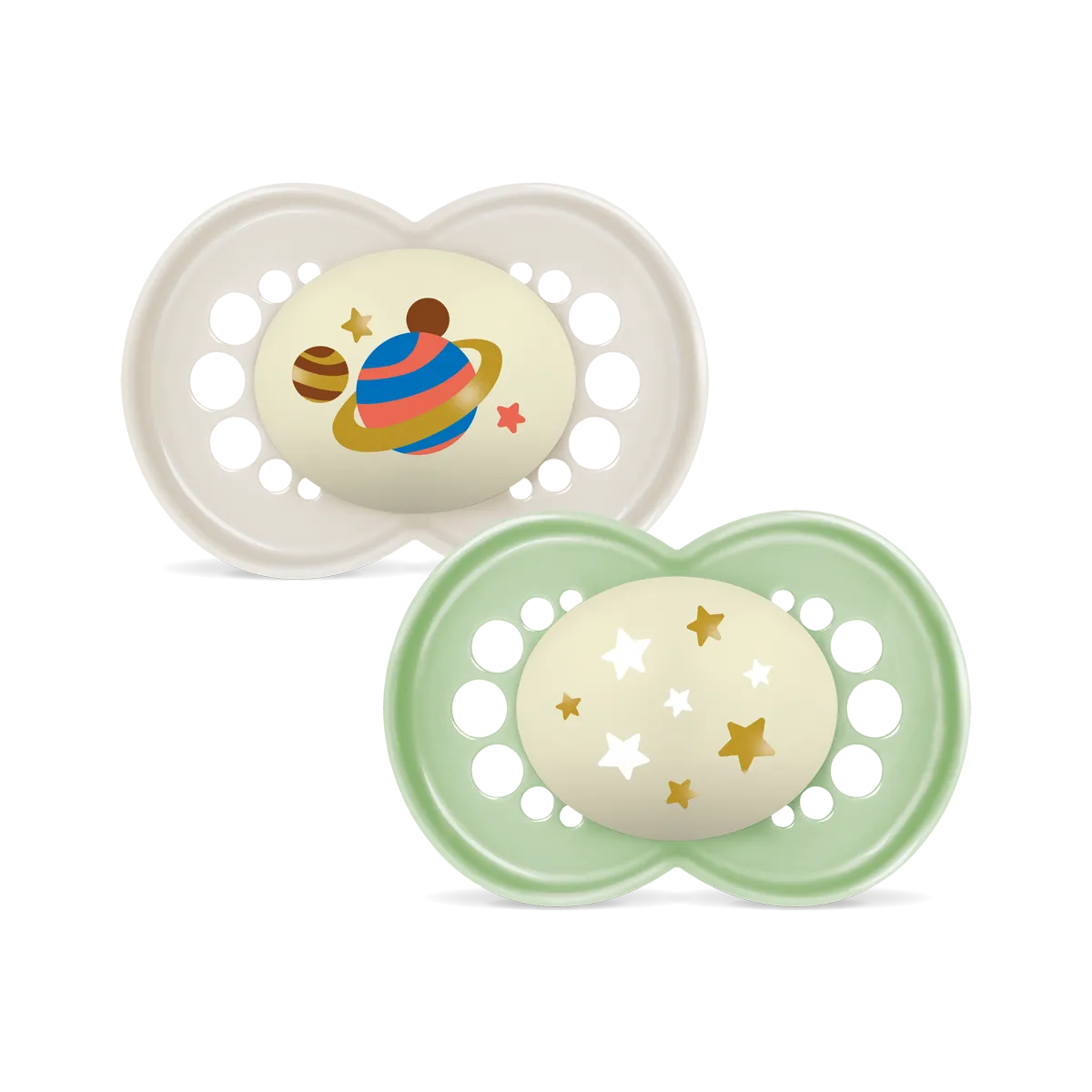 MAM Original Night Soother 6+ Months 2 Pack (Varied Colours)