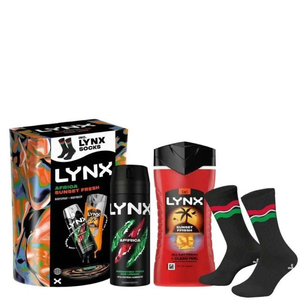 Lynx Africa Deo, Sunset Gel & Sock Gift Set