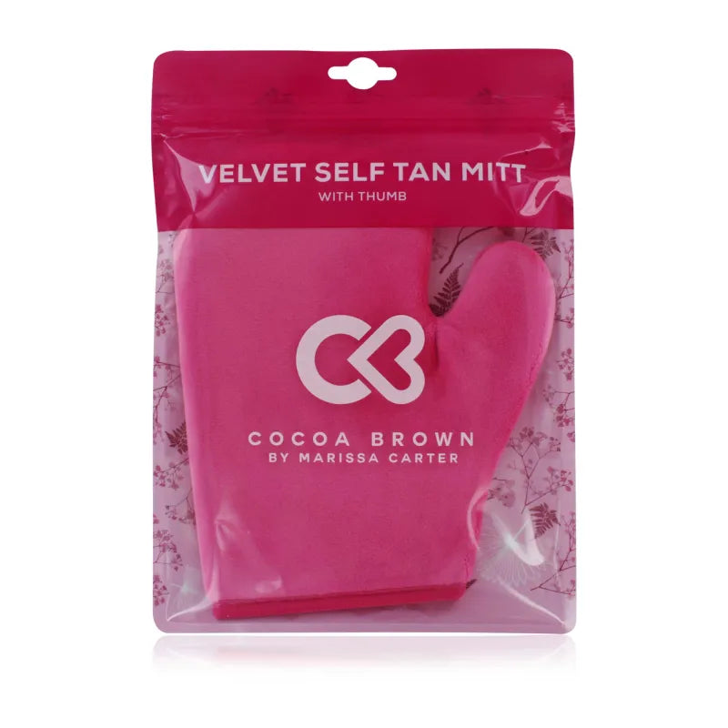 Cocoa Brown Velvet Self Tan Mitt with Thumb