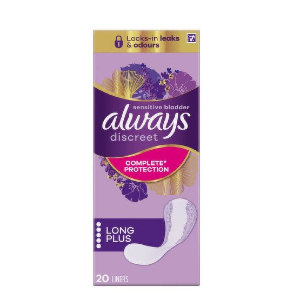 Always Discreet Incontinence Liner Long Plus 20 Pack
