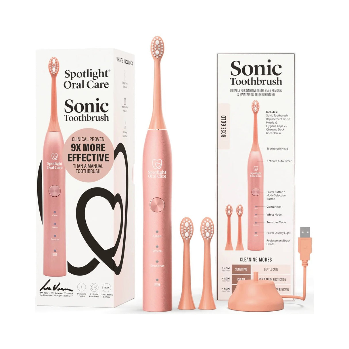 Spotlight Rose Gold Sonic Electric Toothbrush