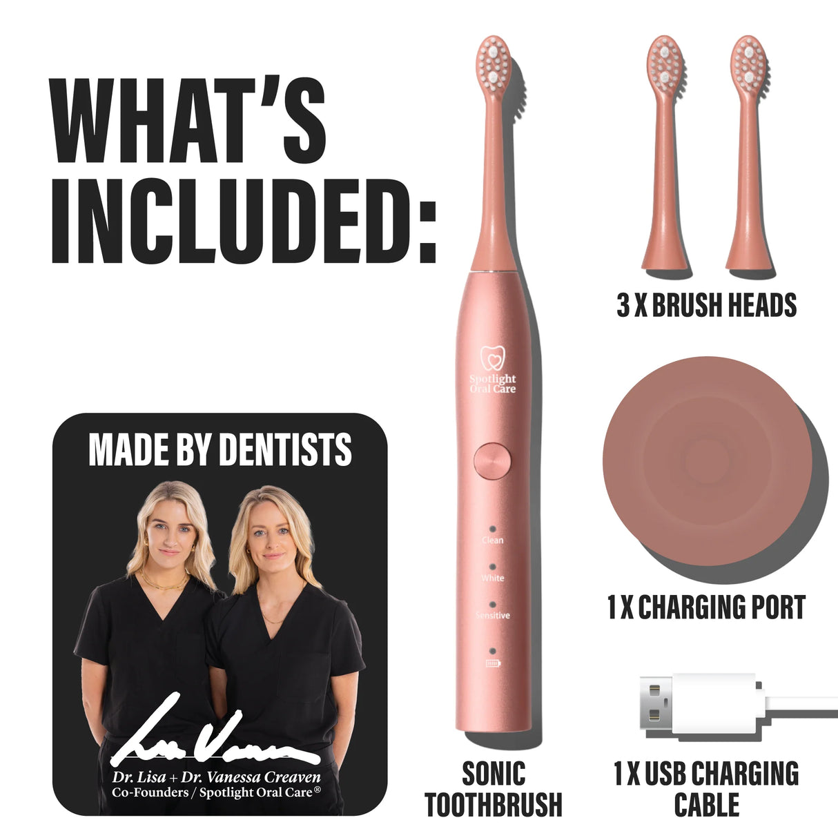Spotlight Rose Gold Sonic Electric Toothbrush
