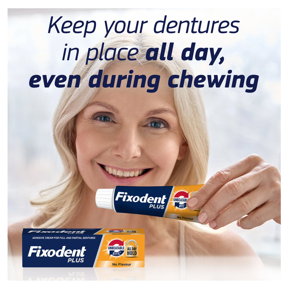 Fixodent PLUS Unbeatable Bite Denture Adhesive Cream