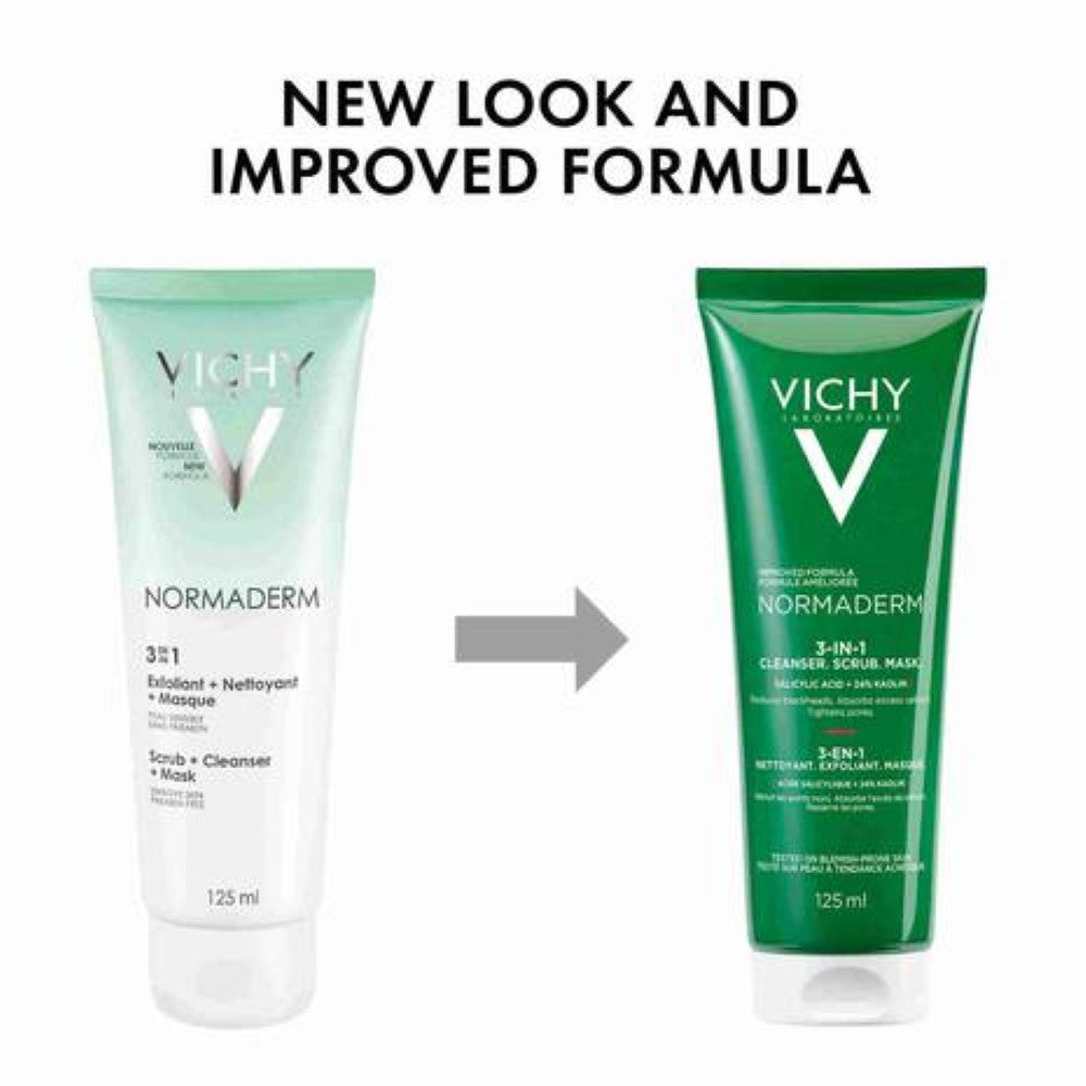 Vichy Normaderm 3-In-1 Scrub + Cleanser + Mask 125ml