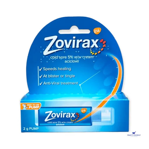 Zovirax Cold Sore Cream 5% Pump 2g