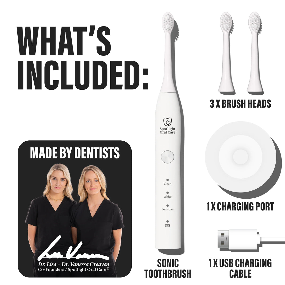 Spotlight White Sonic Electric Toothbrush