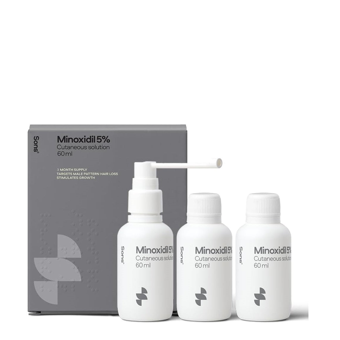 Sons Minoxidil 5% Solution 3-Month Supply (3 x 60ml)