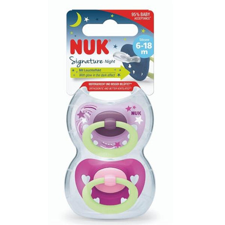 NUK-Signature-Glow-in-the-Dark-Soother-Size-2-(6-18m)-Girl