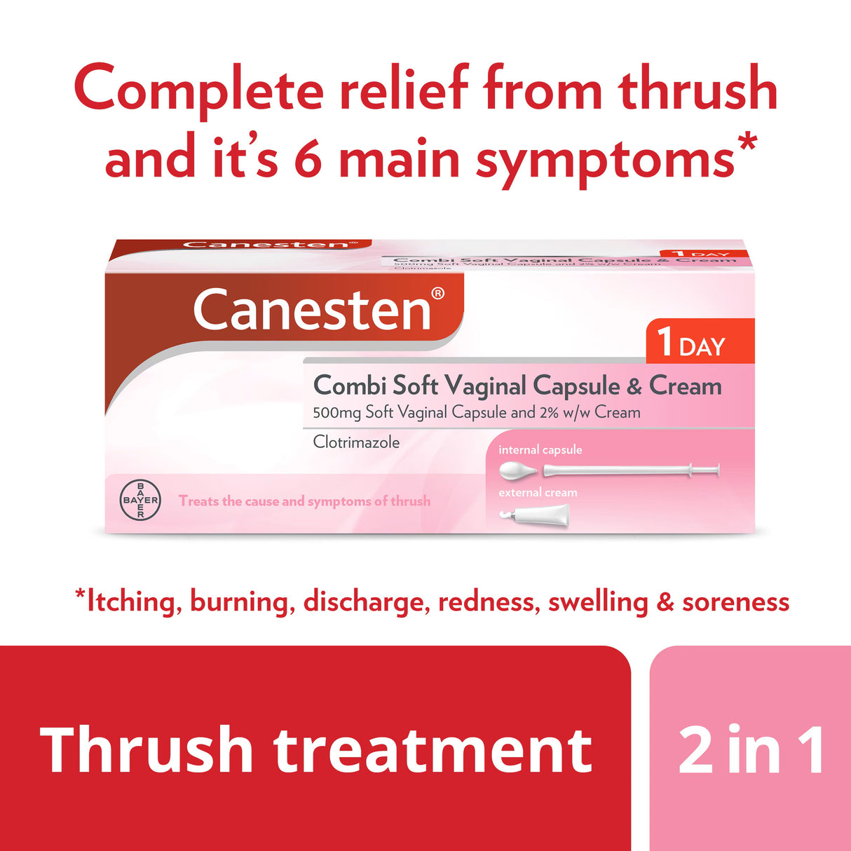 Canesten Combi Soft Vaginal Capsule & Cream