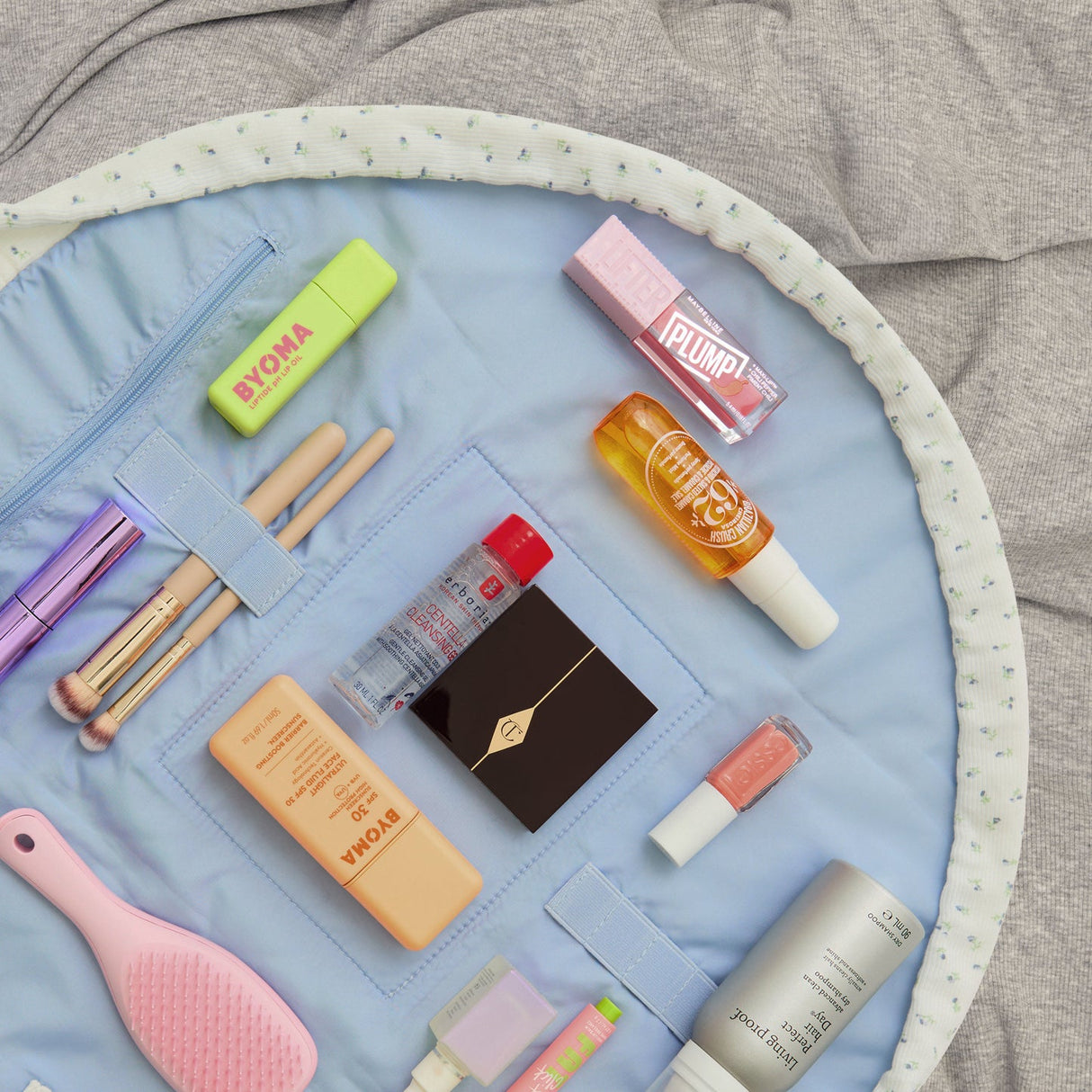 THE FLATLAY CO  FLCMB-EV-CDF | DRAWSTRING FLAT LAY MAKEUP BAG - COZY COTTON DITS