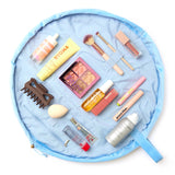 THE FLATLAY CO  FLCMB-EVT-BB | DRAWSTRING FLAT LAY MAKEUP BAG - DITSY BOWS BLUE