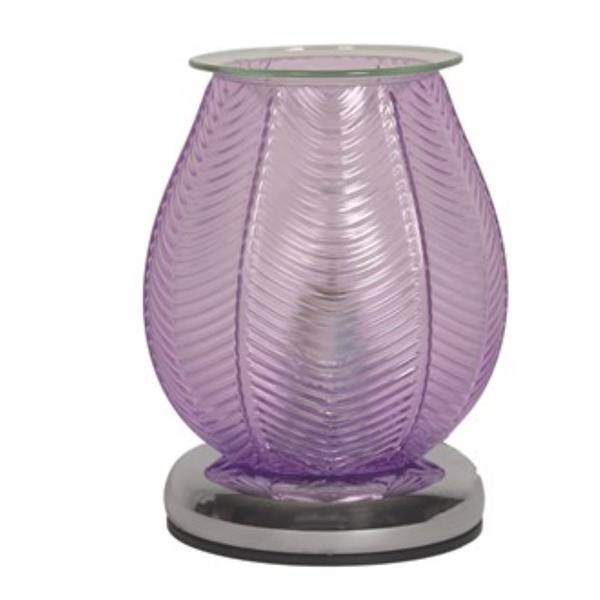 Aromatize-Electric-Wax-Melter-Touch-Ribbed-Lilac-Lustre-18cm