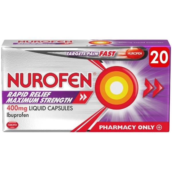 Nurofen-Rapid-Relief-Max-Strength-400mg-Ibuprofen-20-Capsules