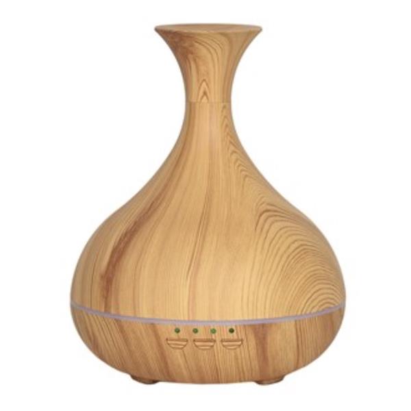 Aromatize-LED-Ultrasonic-Diffuser-Vase-Light-Wood-22cm