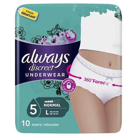 Always-Discreet-Incontinence-Pants-Normal-Large-10-Pack