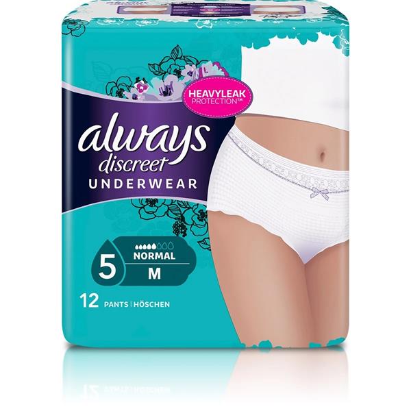 Always-Discreet-Incontinence-Pants-Normal-Medium-12-Pack