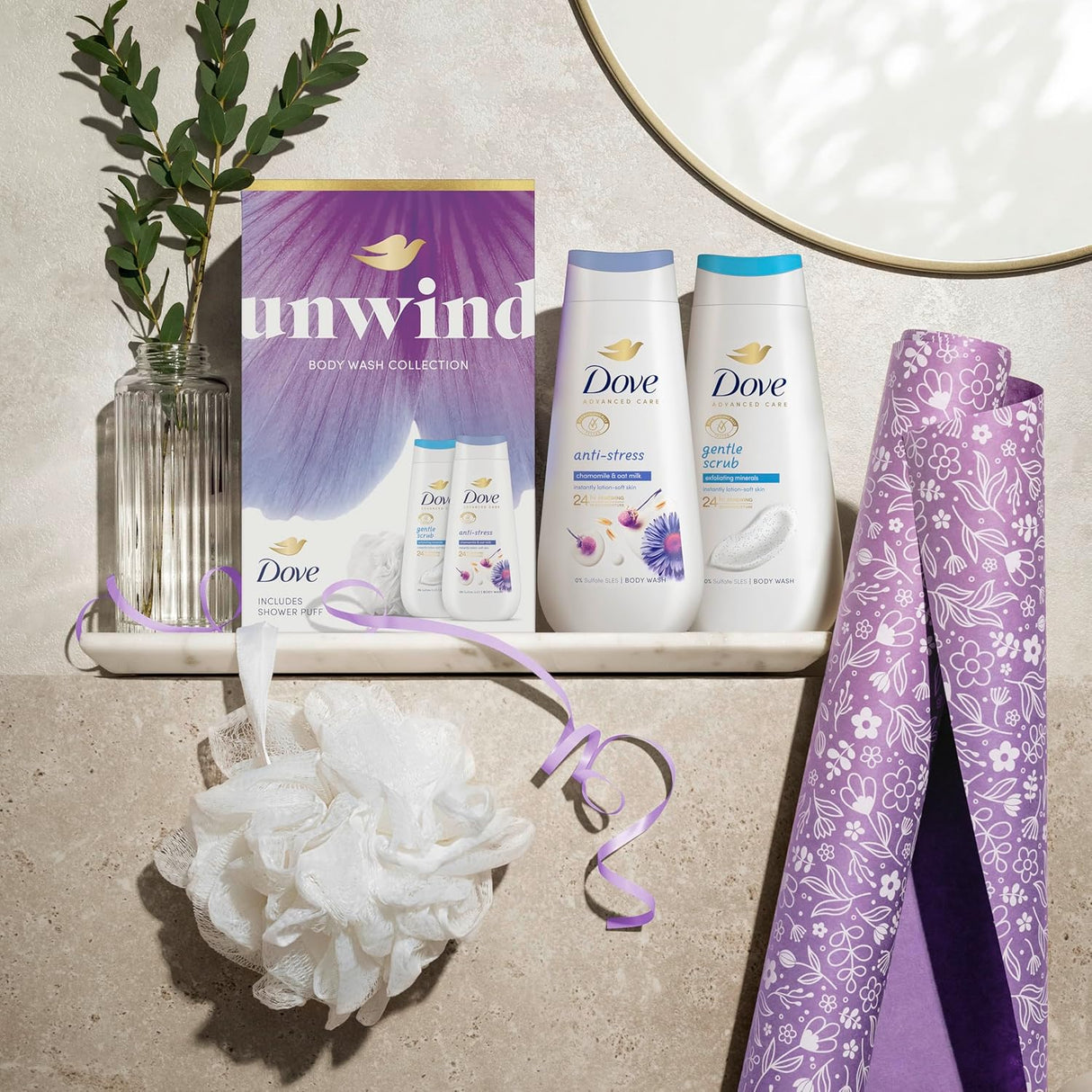 Dove Unwind Body Wash Duo Christmas Gift Set
