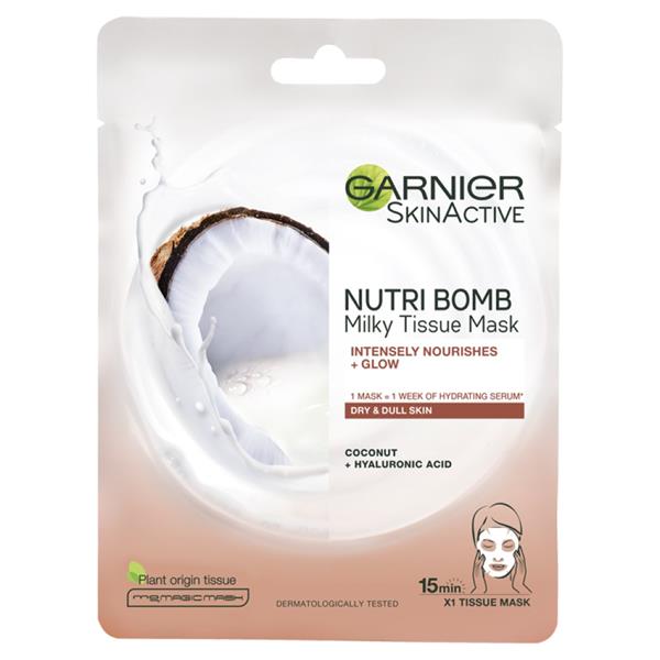 Garnier-Nutri-Bomb-Milky-Sheet-Mask-Coconut-&-Hyaluronic-Acid