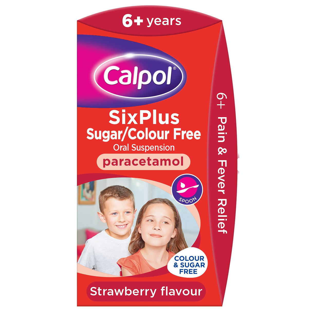 Calpol Sixplus Strawberry flavour Sugar Free 140ml