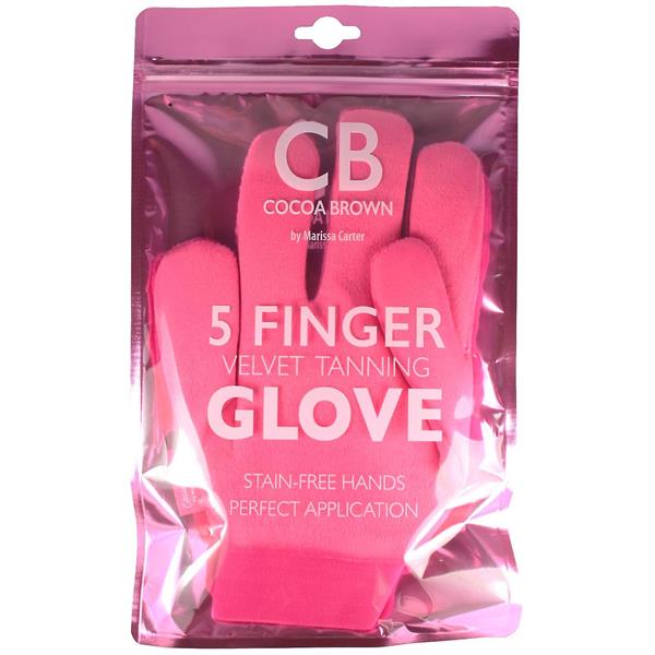 Cocoa-Brown-5-Finger-Velvet-Tanning-Glove