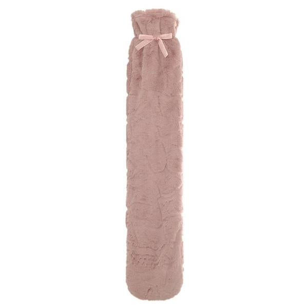 Aroma-Home-Faux-Fur-Long-Hot-Water-Bottle-Pink