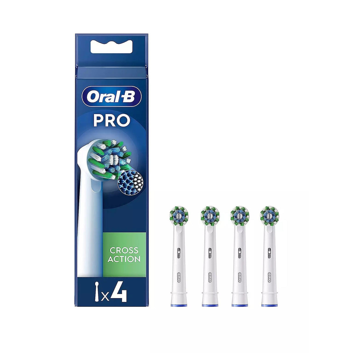 Oral B CrossAction Toothbrush Heads - Pack of 4 Refills