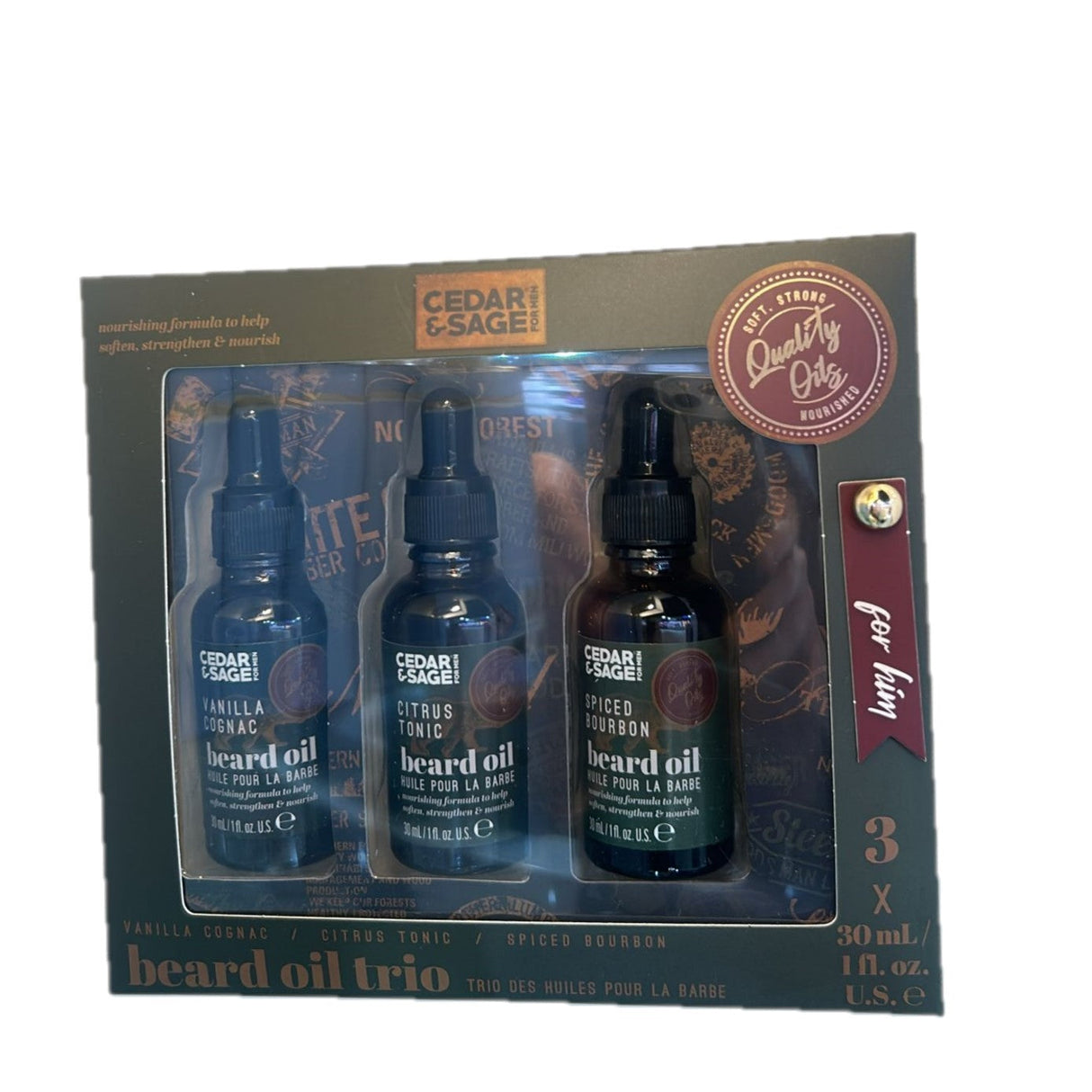 Cedar & Sage For Men Beard Oil Trio
