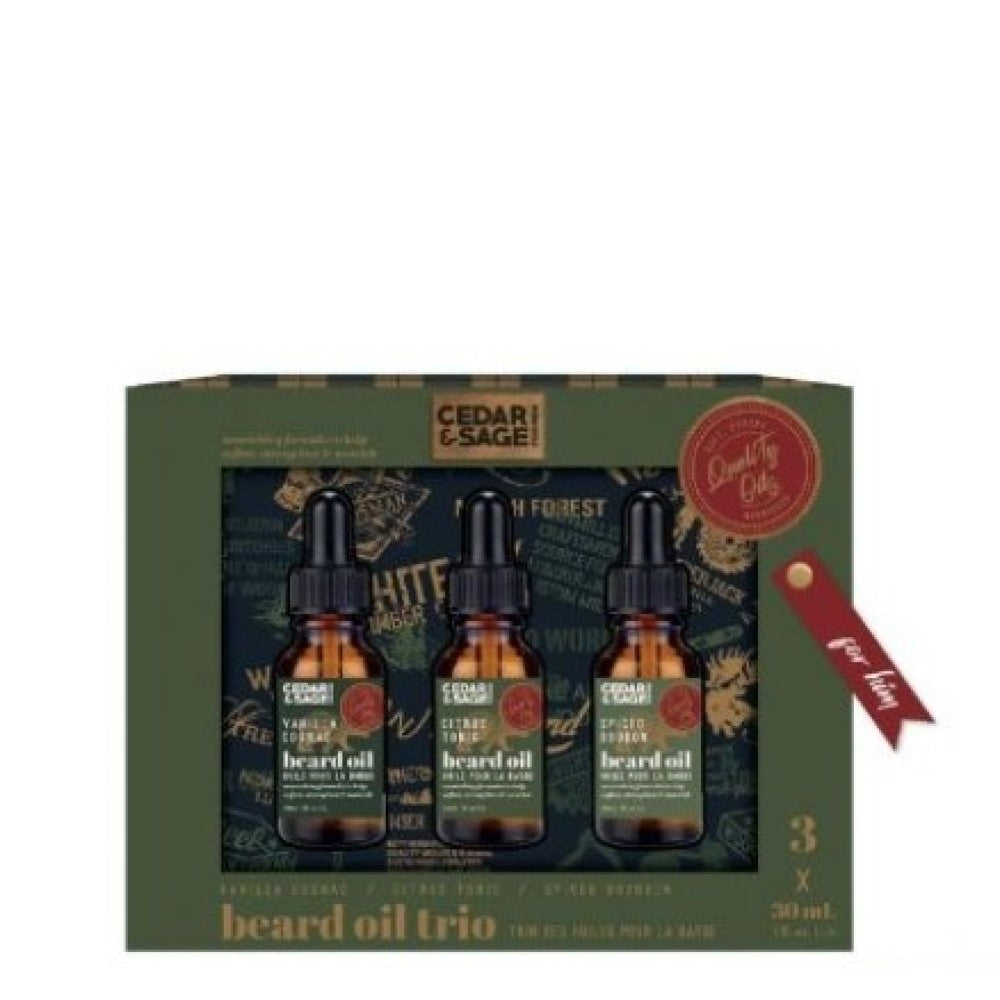 Cedar & Sage For Men Beard Oil Trio