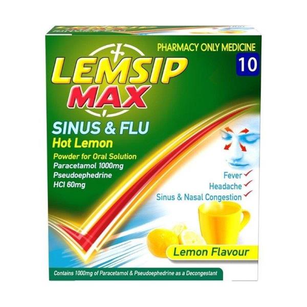 Lemsip-Max-Sinus-&-Flu-Hot-Lemon-10-Sachets