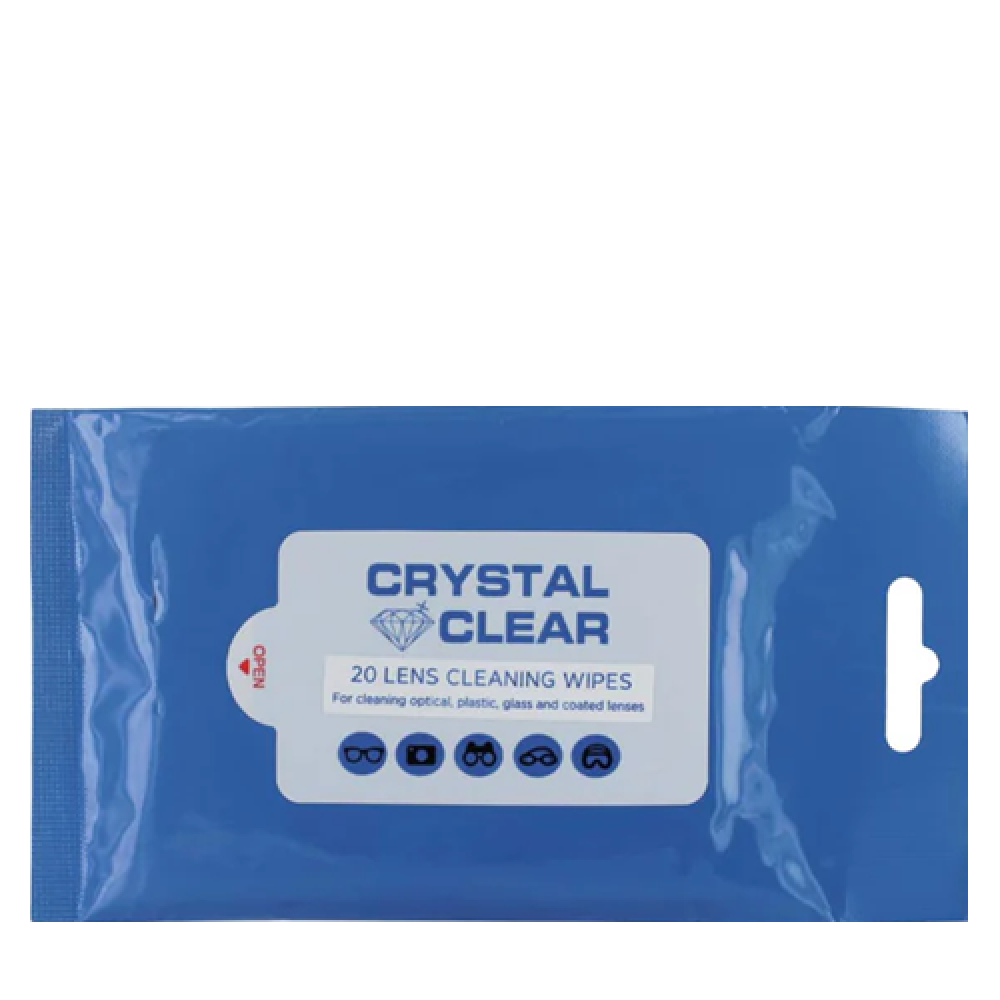 Crystal Clear Lens Cleaning Wipes 20 Pack