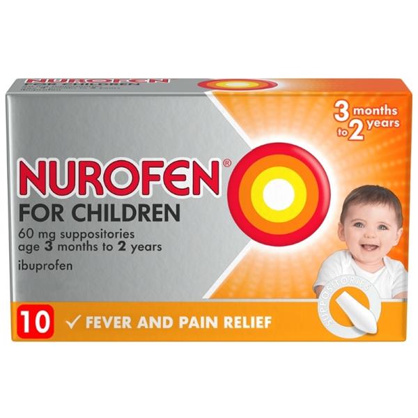 Nurofen-For-Children-60Mg-Suppositories-3-Months-To-2-Years-10's