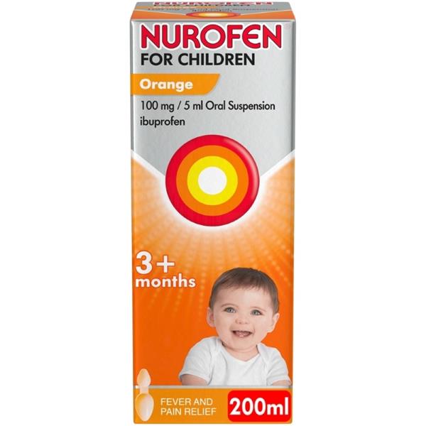 Nurofen For Children Orange 100mg/5ml Oral Suspension Spoon