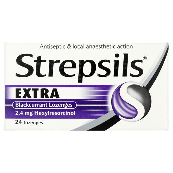 Strepsils Extra Blackcurrant Lozenges 24 Lozenges